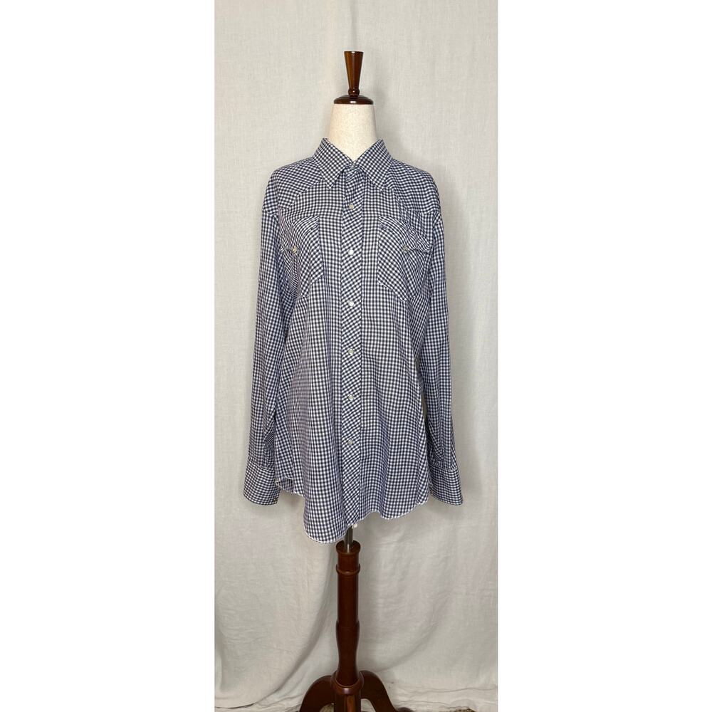 Vintage H Bar C California Ranchwear Gingham Men’s Shirt
Size 16.5 / 35